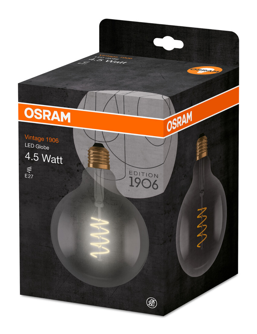 269989 LAMPARA GLOBO FIL LED E27 5W 1800K 125mm VINTAGE SMOKE 1906 OSRAM