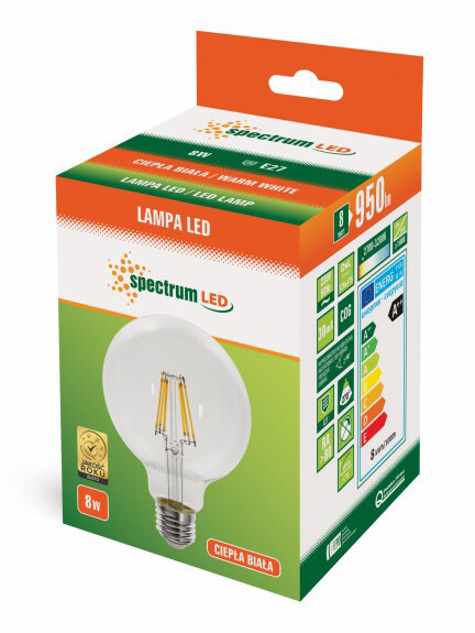 WOJ13868 LAMPARA GLOBO LED CRISTAL 8W 2700K 125mm