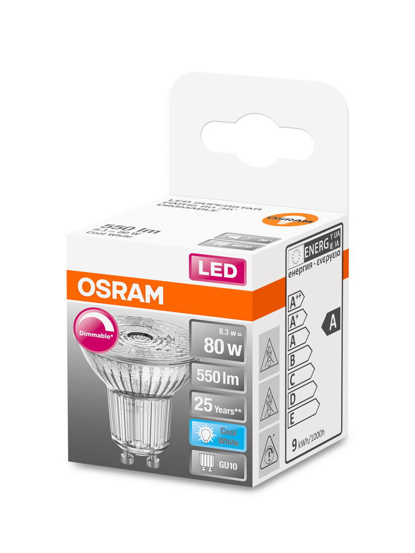 453661 LAMPARA PAR16 LED REGULABLE GU10 8W 4000K 36° SUPERSTAR OSRAM