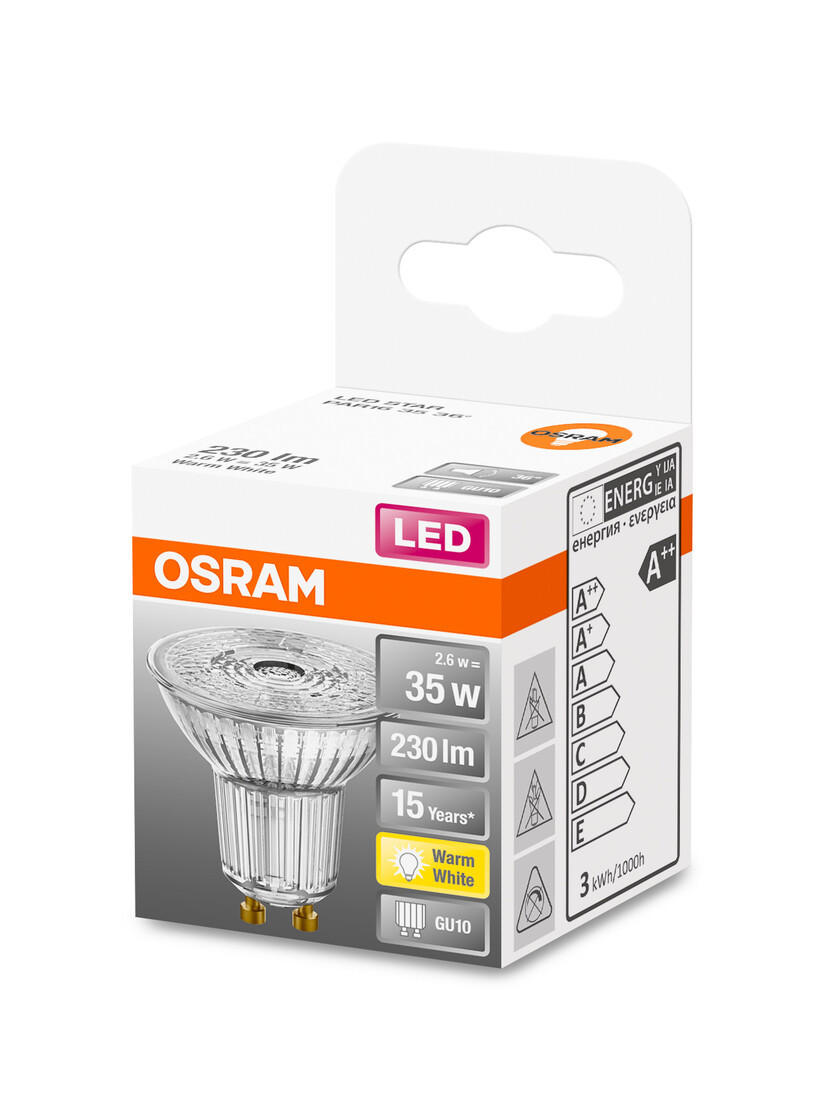 233263 LAMPARA PAR16 LED GU10 2,6W 2700K 36° STAR OSRAM