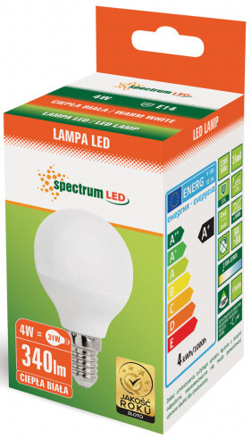 WOJ13030 LAMPARA ESFERICA LED 4W E14 2900K SPECTRU
