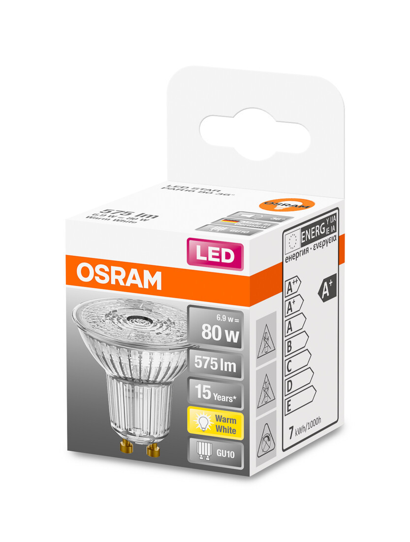 112605 LAMPARA PAR16 LED GU10 6,9W 2700K 36° STAR OSRAM