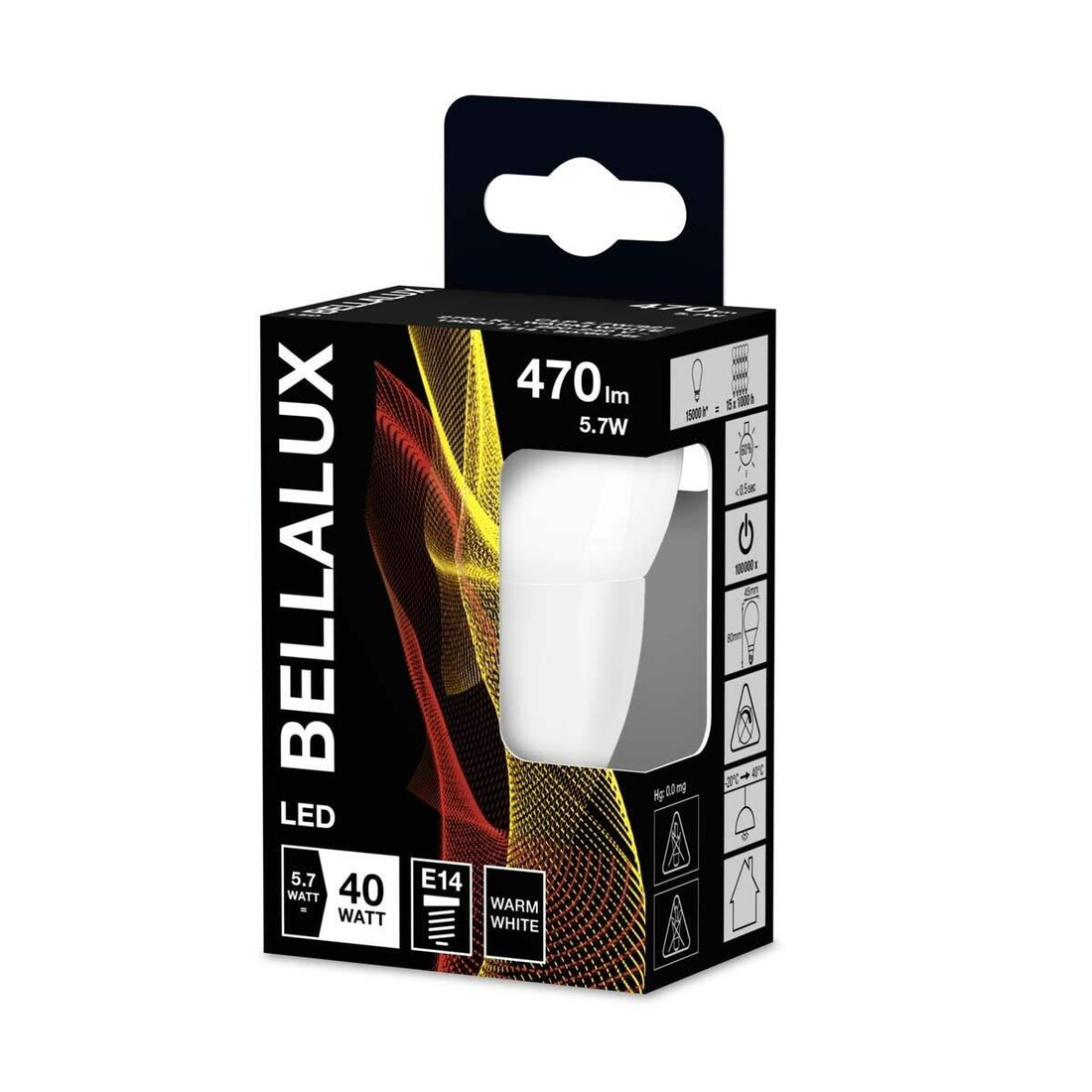 128323 LAMPARA ESFERICA LED 5,7W E14 2700K BELLALU