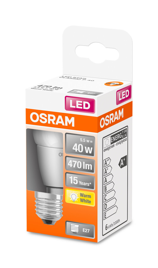 431034 LAMPARA ESFERICA LED E27 5,5W 2700K STAR OSRAM