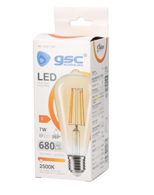 200671008 LAMPARA PERA FIL LED VINTAGE 7W E27 2500K