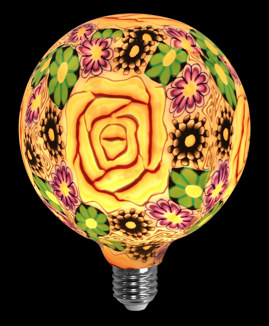 2601292 LAMPARA LED GLOBO FLOR NARANJA E27 4W 3000