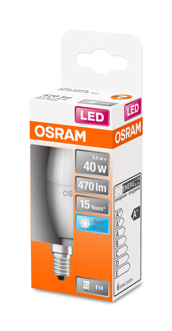 431058 LAMPARA VELA LED 5,5W E14 4000K STAR OSRAM