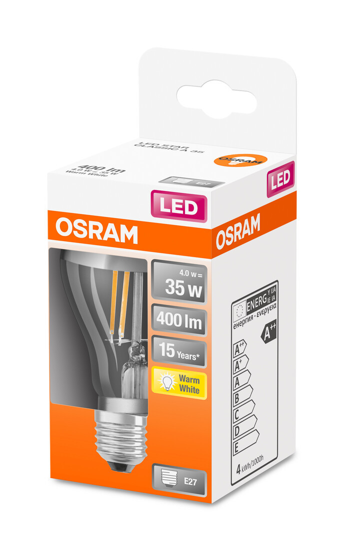 435322 LAMPARA STANDARD PLATA FIL LED E27 4W 2700K RETROFIT MIRROR OSRAM