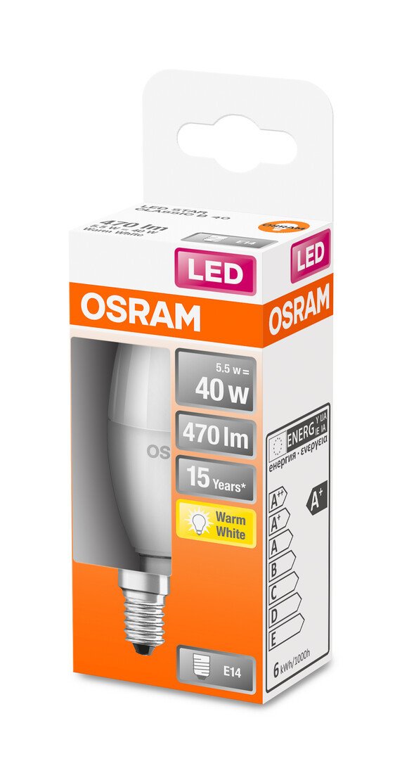 431072 LAMPARA VELA LED 5,5W E14 2700K STAR OSRAM