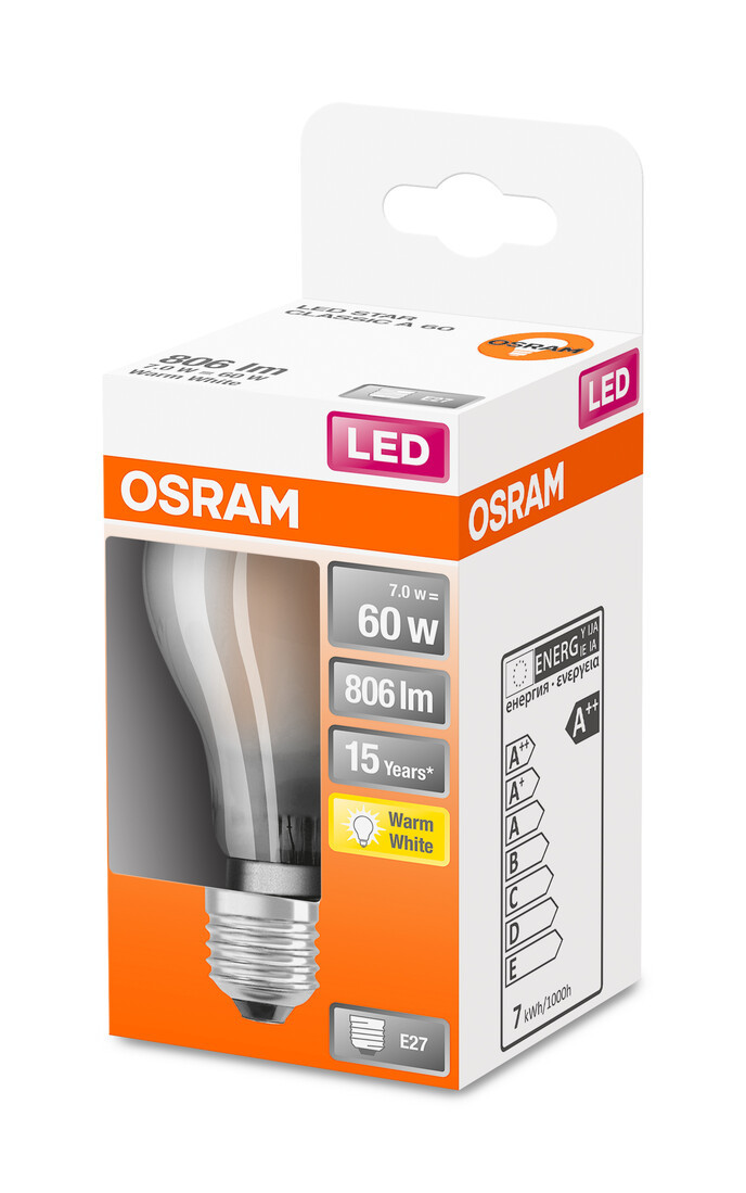 112506 LAMPARA STANDARD FIL LED MATE E27 7W 2700K RETROFIT OSRAM