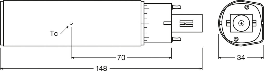 558182 LAMPARA PL DULUX D LED 2 PIN 6W G24D1 4000K