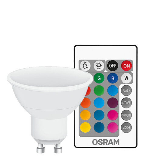 445970 LAMPARA PAR16 LED GU10 2700K+RGB 4,5W C/MANDO RETROFIT OSRAM
