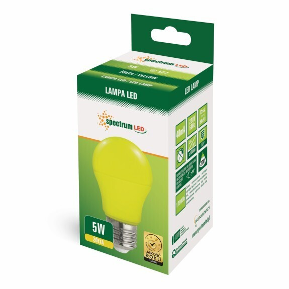 WOJ+14608 LAMPARA STANDARD LED E27 4,9W AMARILLA 230V SPECTRUM