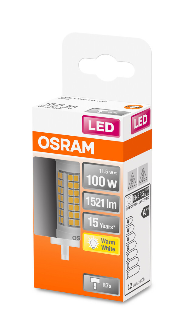 432635 LAMPARA LINEAL LED R7S 11,5W 2700K 78mm LINE OSRAM
