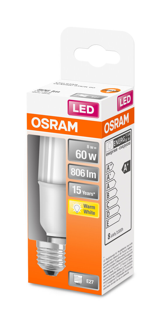 428447 LAMPARA TUBULAR STICK LED E27 8W 2700K STAR OSRAM