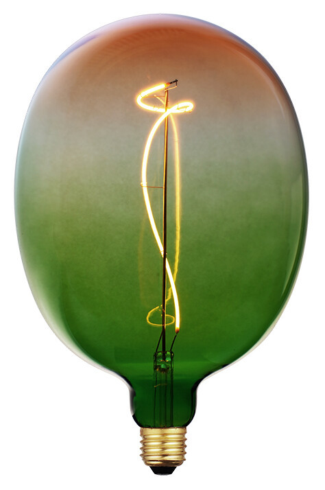 2601271-V LAMPARA G175 FILAMENTO LED DECORATIVO E27 4W 1800K 150Lm VERDE NARANJA EB