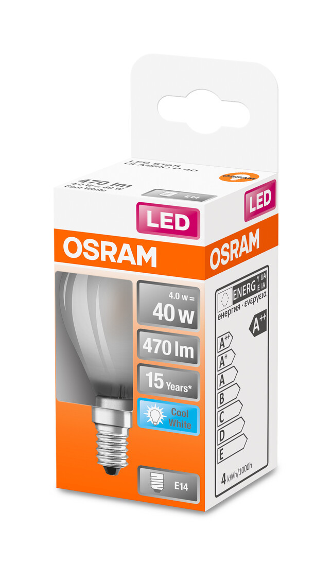 437081 LAMPARA ESFERICA FIL LED MATE E14 4W 4000K RETROFIT OSRAM