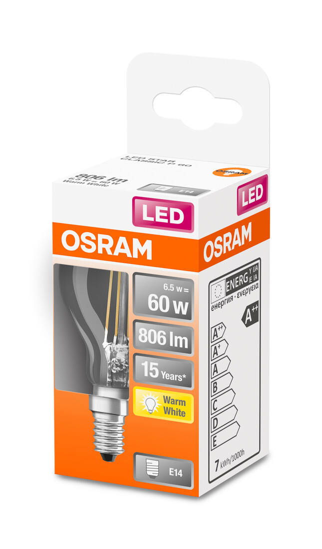 447936 LAMPARA ESFERICA FIL LED E14 6,5W 2700K RETROFIT OSRAM