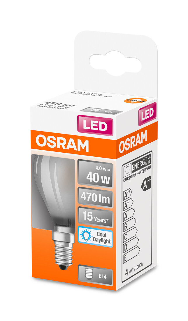 435186 LAMPARA ESFERICA FIL LED MATE E14 4W 6500K RETROFIT OSRAM