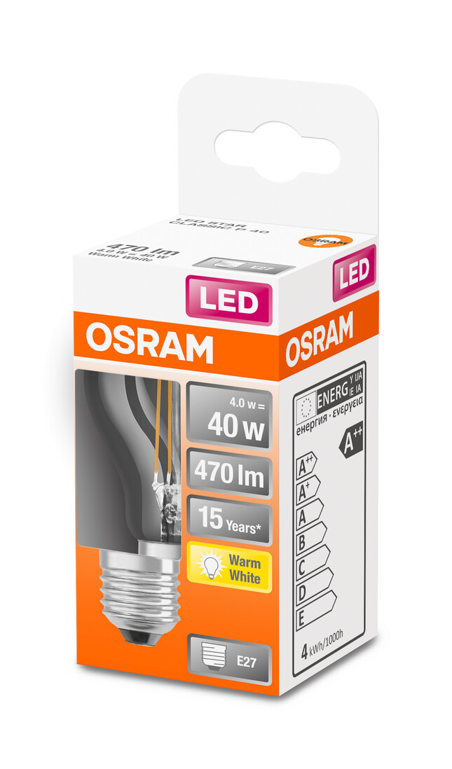 435162 LAMPARA ESFERICA FIL LED E27 4W 2700K RETROFIT OSRAM