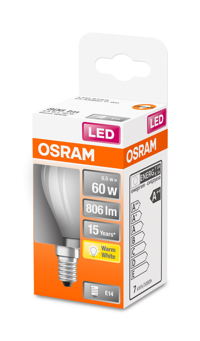 434929 LAMPARA ESFERICA FIL LED MATE E14 6W 2700K RETROFIT OSRAM