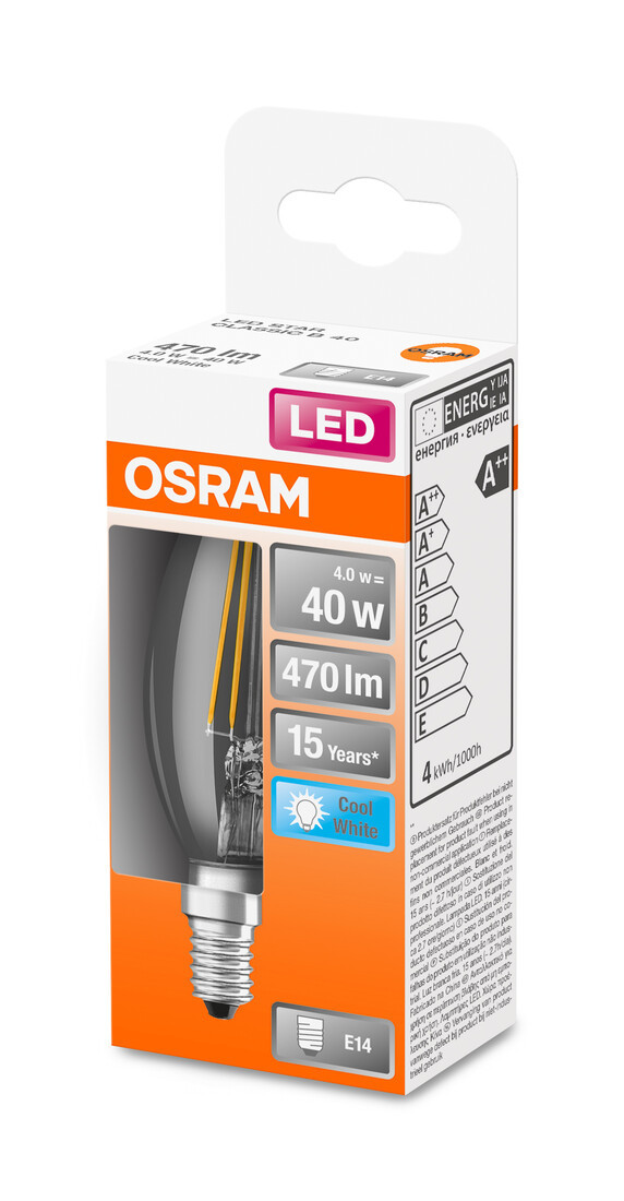 437142 LAMPARA VELA FIL LED E14 4W 4000K RETROFIT OSRAM