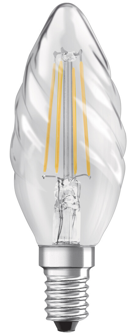 434202 LAMPARA VELA RIZADA FIL LED E14 4W 2700K RETROFIT OSRAM