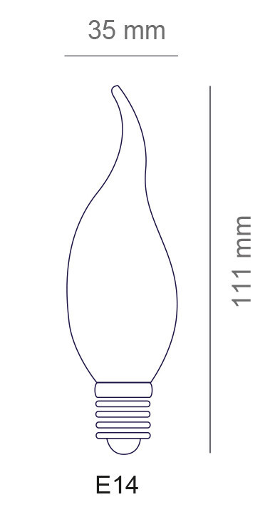 CVLD-4-30 LAMPE BOUGIE LED TIP CRYSTAL 4W 3000K