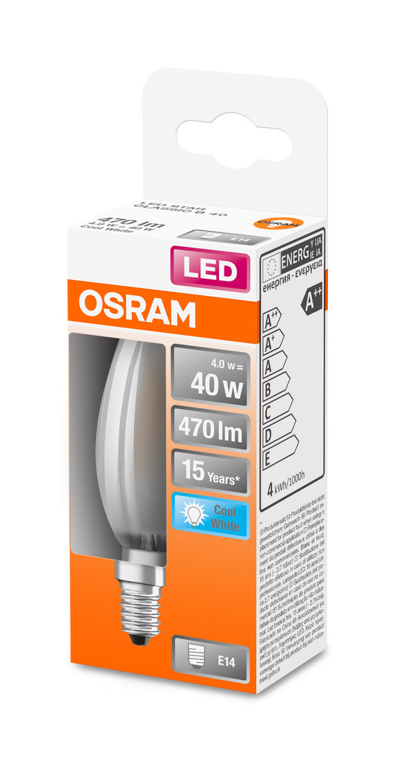 437128 LAMPARA VELA FIL LED MATE E14 4W 4000K RETROFIT OSRAM