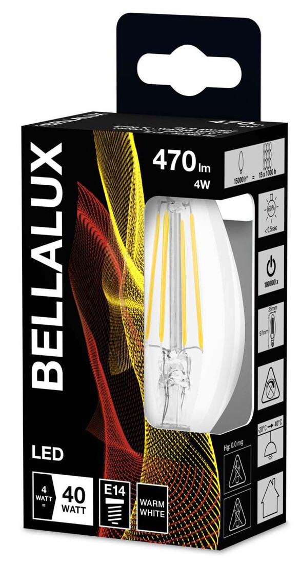 115279 LED CANDLE LAMP 4W E14 2700K BELLALUX