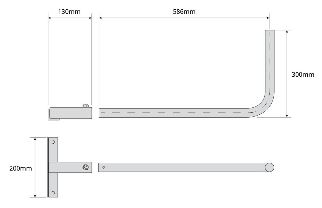 2117 SOPORTE MASTIL VENTANA 30x60cm.