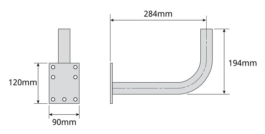 7393 SOPORTE DE PARED EN L DISCOS 60/80cm. TELEVES