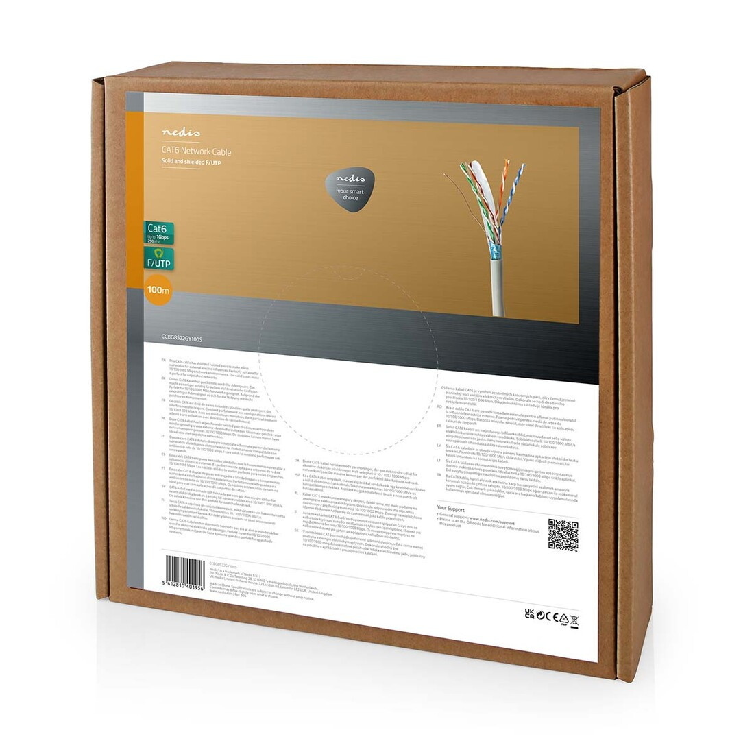 CCBG8522GY100S 100M COIL UTP CAT6 NETWORK CABLE NEDIS