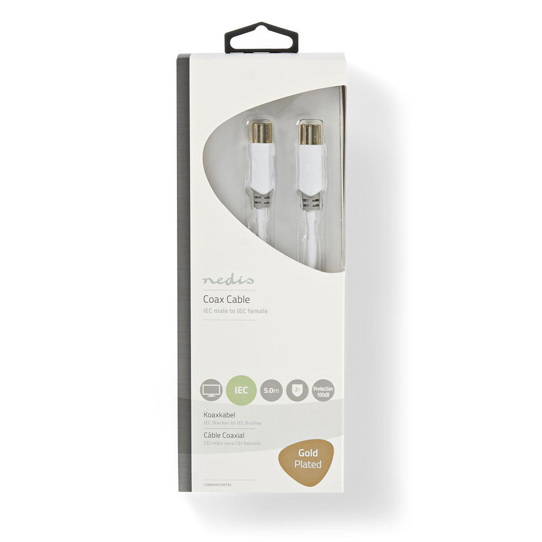 CSBW40015WT50 BL 5m ANTENNA CONNECTION GOLDEN CONNECTORS NEDIS