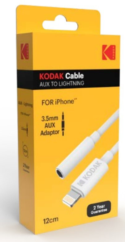30425842 10cm CABLE ADAPTADOR AUDIO JACK 3,5mm-LIGHTNING KODAK