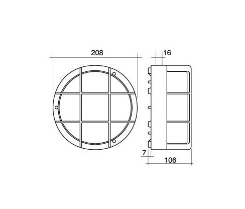 APLIQUE ESTANCO REDONDO NEGRO