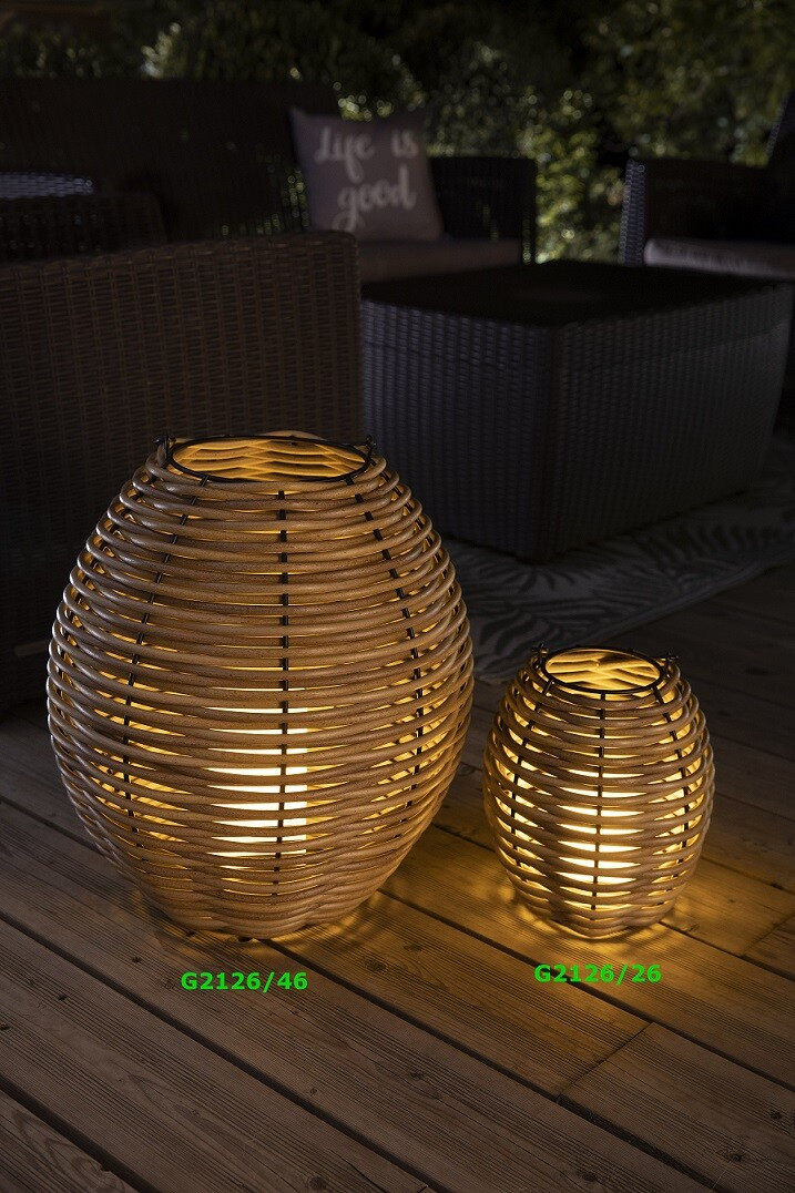 G2126/26 LAMPARA SOLAR RATTAN 1xAA 26cm GALIX