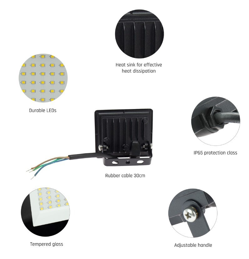 SLI029048NW_PW PROYECTOR LED C/SENSOR NEGRO 10W 4000K