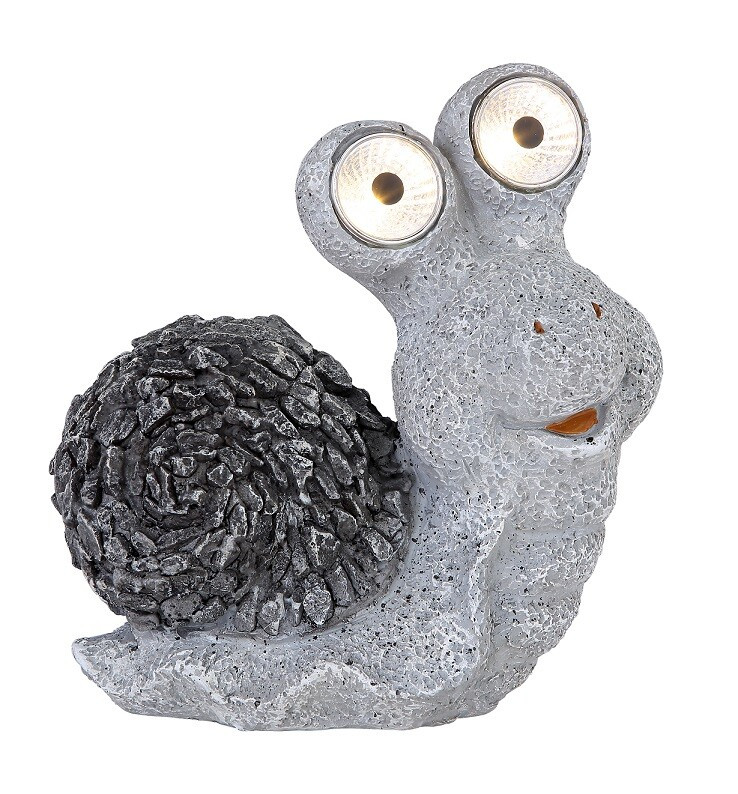 33205 LUZ SOLAR DECORATIVA LEDCARACOL GRIS 2x0,06W 3V 3000K IP44 GLOBO