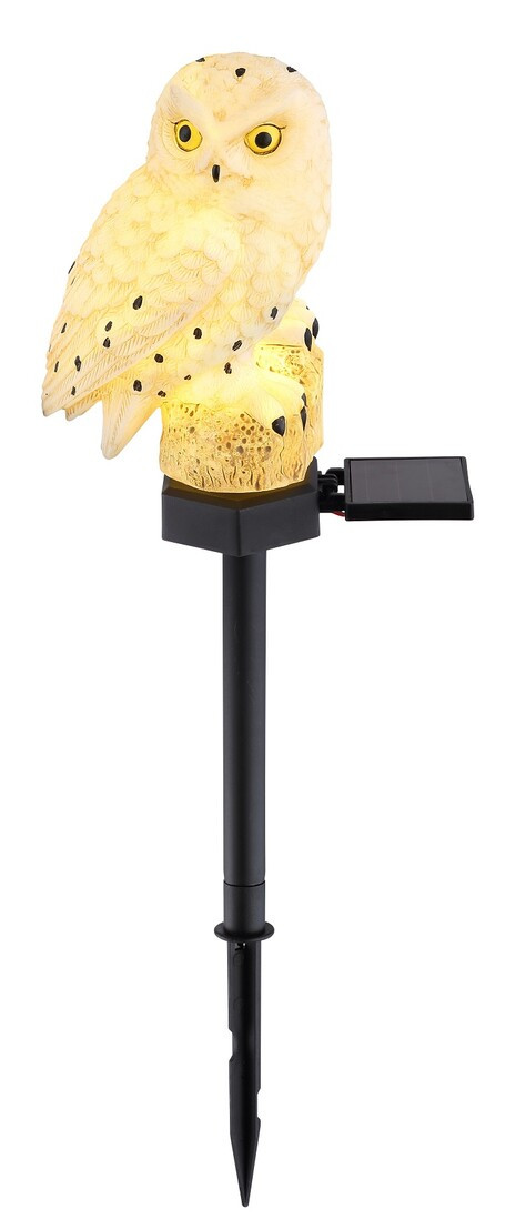 33874 LAMPARA SOLAR BUHO PLASTICO NEGRO 3000K IP44
