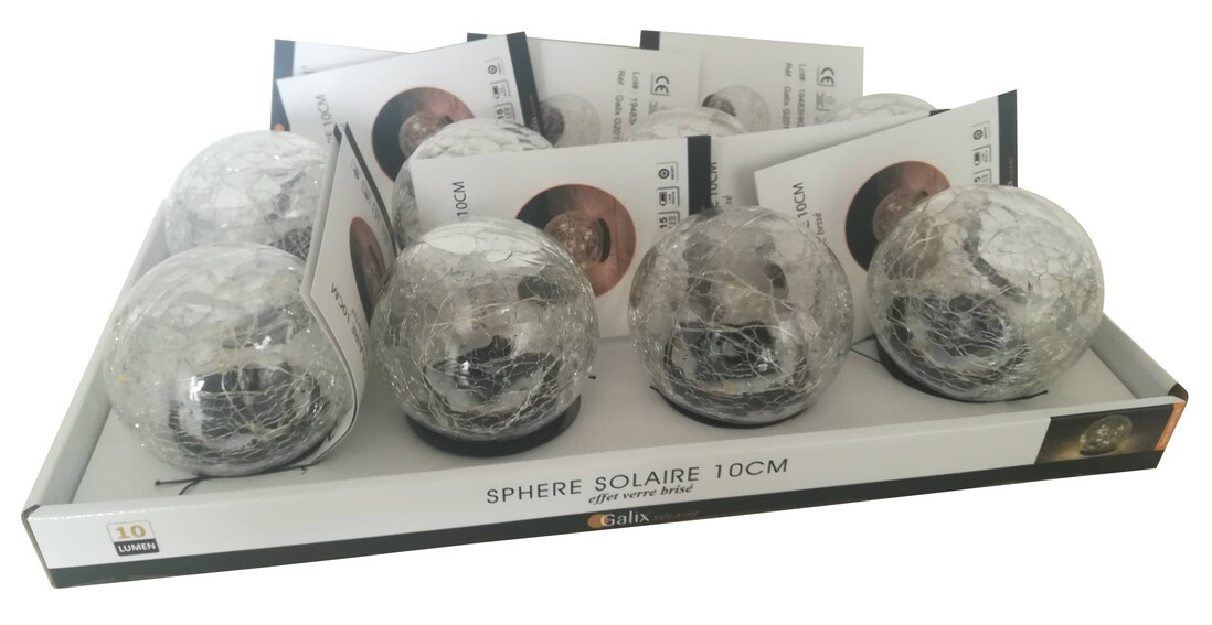G2011/10 LAMPARA GLOBO SOLAR CRISTAL 10cm GALIX