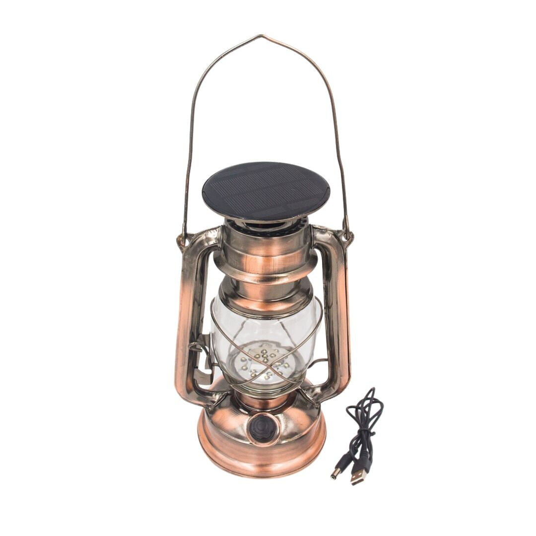 G2118 LAMPARA SOLAR METALICA CANDIL RECARGABLE GALIX