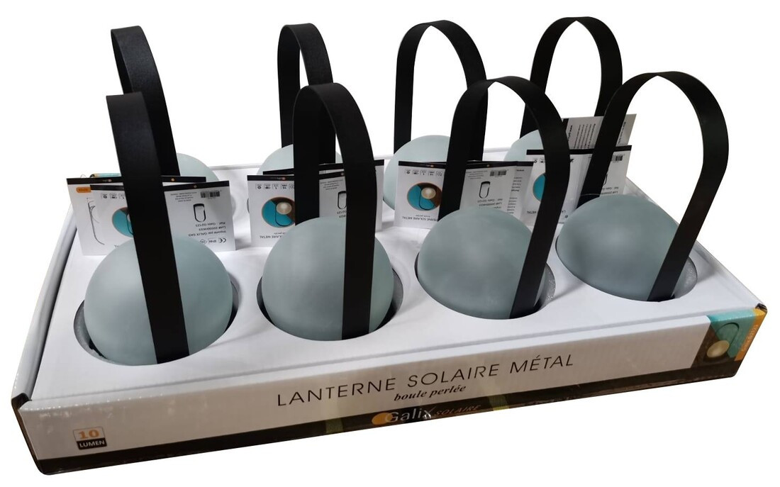 G2123 LAMPARA SOLAR PERLA C/ASA NEGRA GALIX