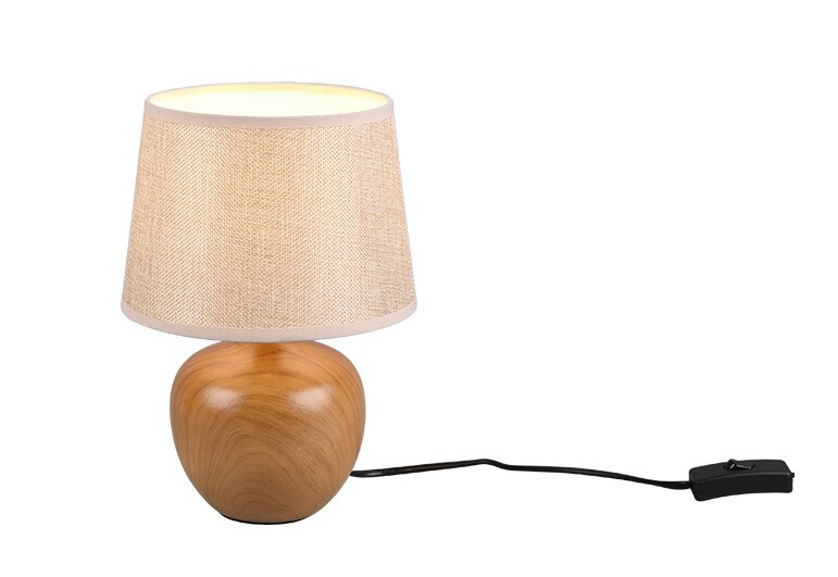 R50621035 LAMPARA SOBREMESA REDONDA 1xE14 IP20 ACABADO MADERA LUXOR TRIO