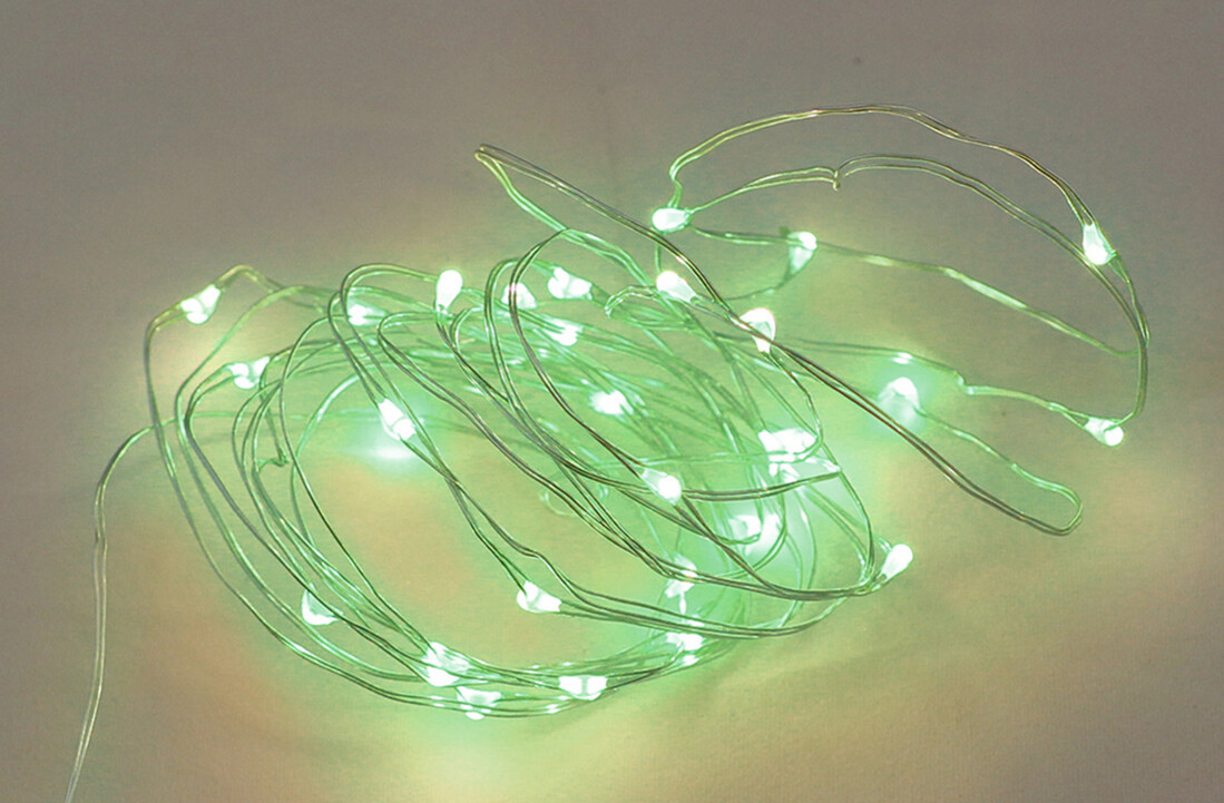 5204404 GUIRNALDA ALAMBRE LED VERDE 2M PILAS