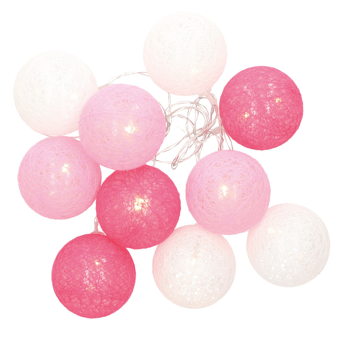 204805018 GUIRNALDA LED DE BOLAS ROSAS DE ALGODÓN 1,35 M LUZ CÁLIDA GSC