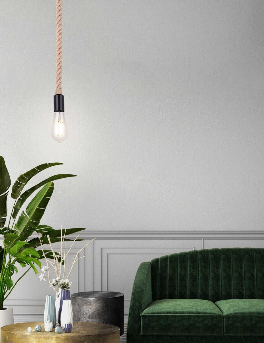 69029H LAMPARA COLGANTE METAL NEGRO 1XE27 60W ULLEU GLOBO