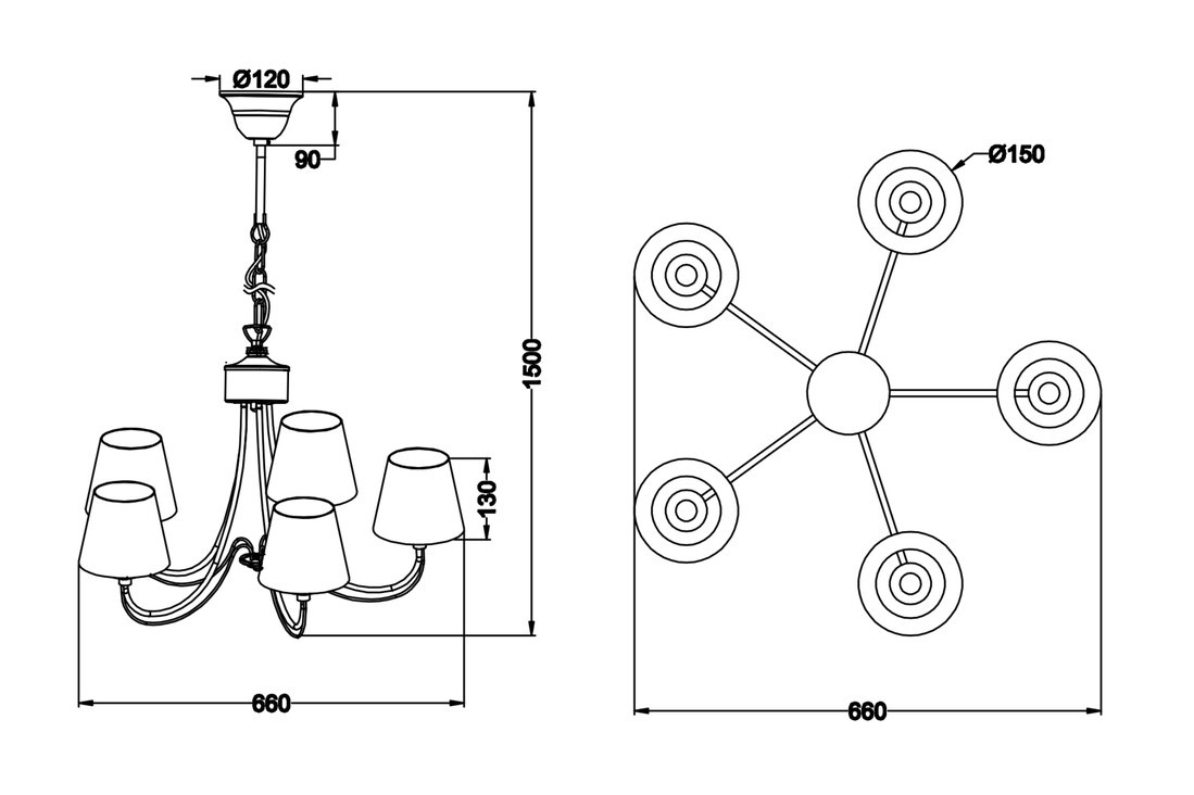 110600578 LAMPARA COLGANTE CORTEZ GRIS 5xE14 TRIO