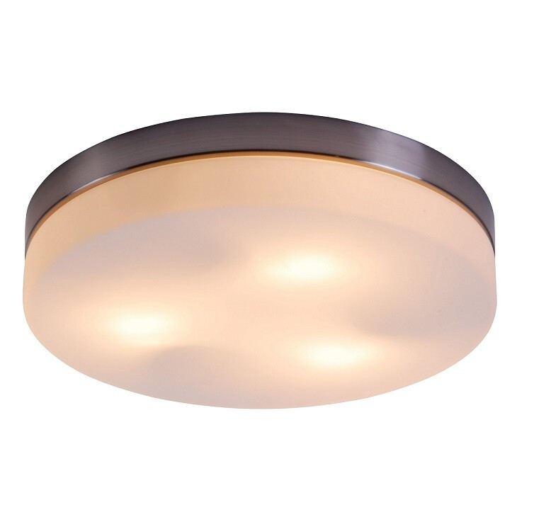 48403 PLAFON TECHO REDONDO 3xE27 40W 230V Ø300mm NIQUEL OPAL GLOBO