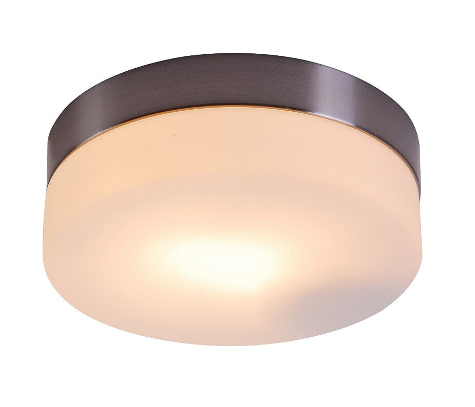 48401 PLAFON TECHO REDONDO 1xE27 60W 230V Ø180mm NIQUEL OPAL GLOBO